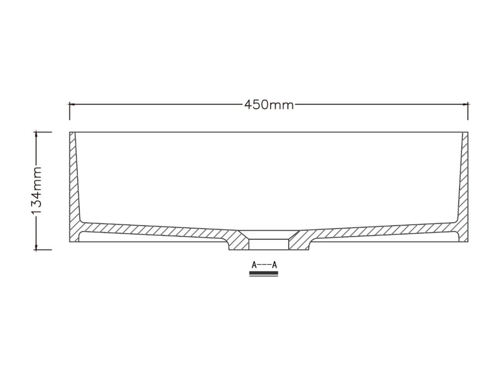 Round vessel basin, model RLA371, view 2