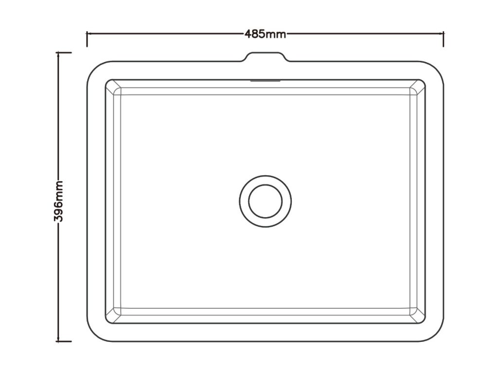 Rectangular undermount basin, model RLB103A, view 2