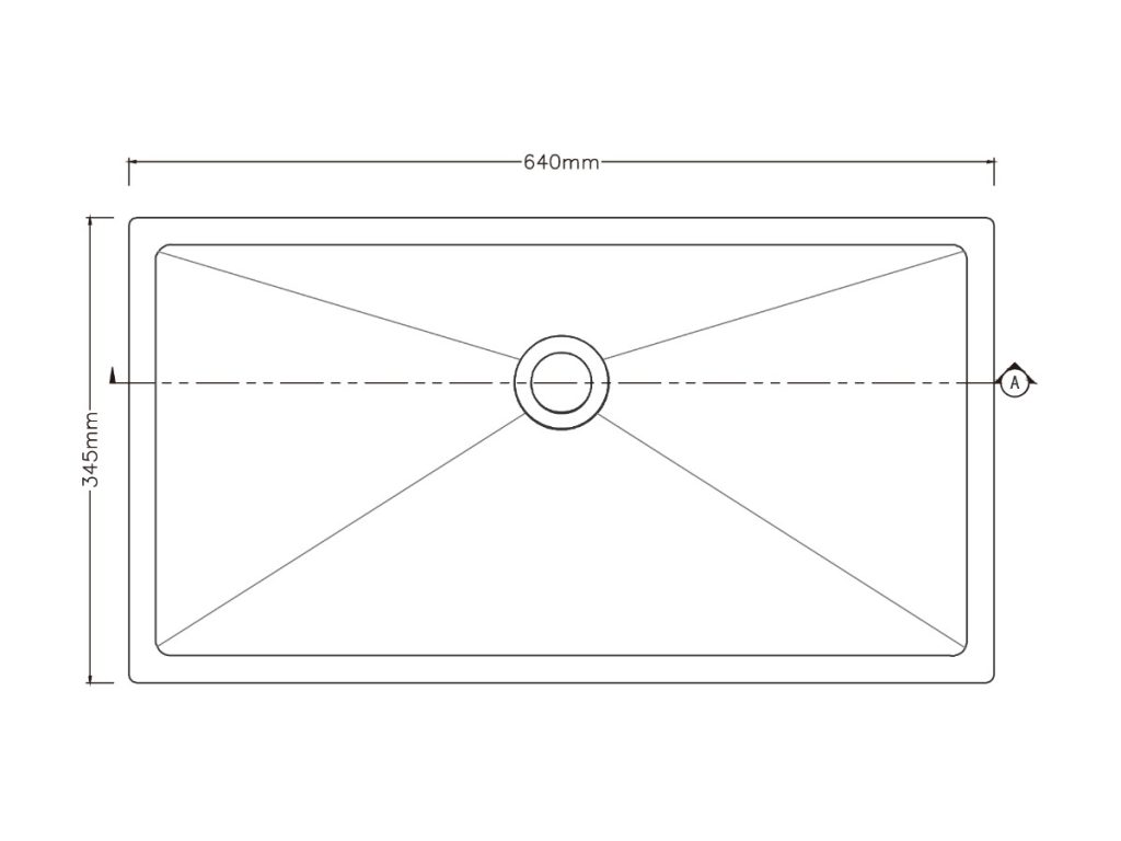 Rectangular undermount basin, model RLB110, view 2
