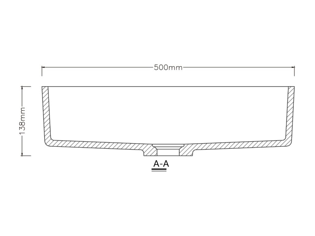 Rectangular undermount basin, model RLB112, view 2
