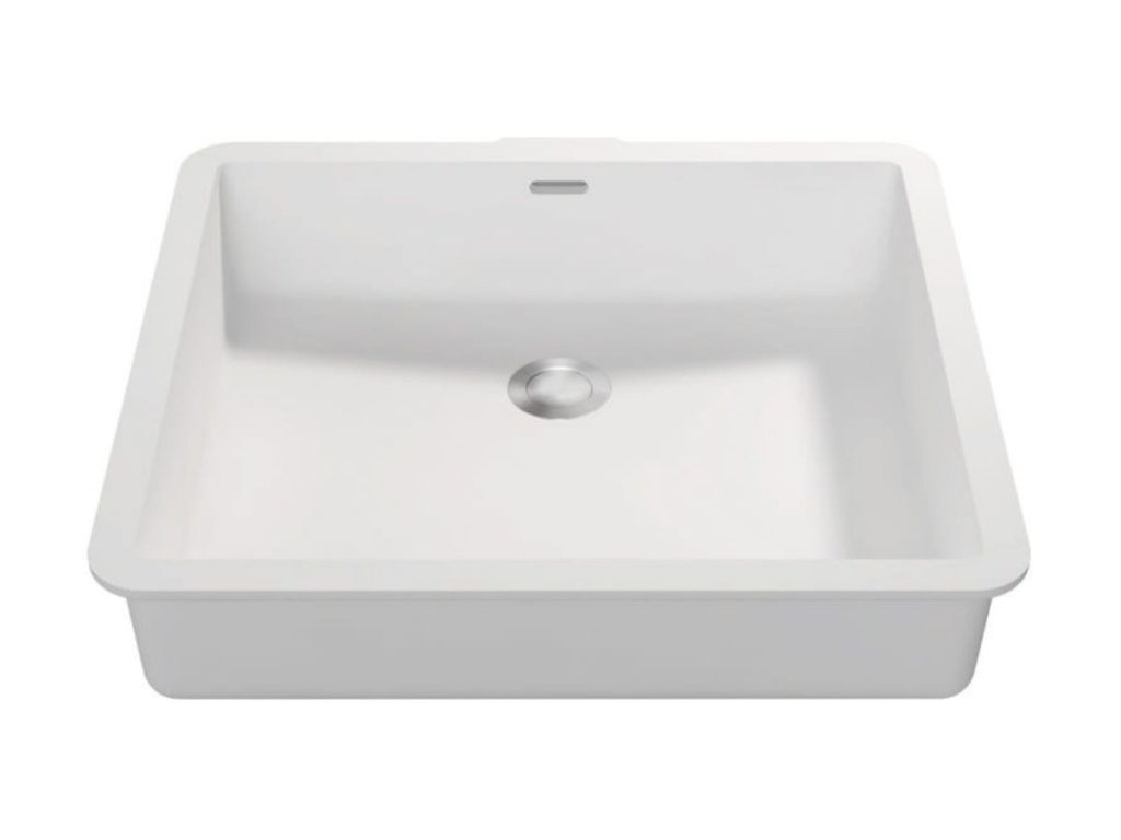 Square undermount basin, model RLB405A, view 1