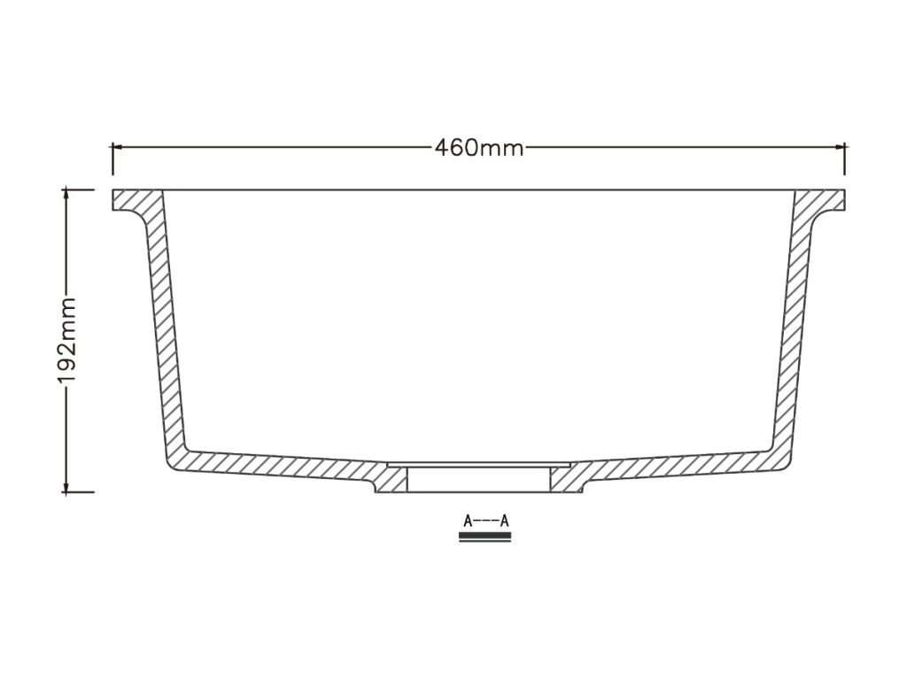 Single bowl kitchen sink, model RLD115, view 2