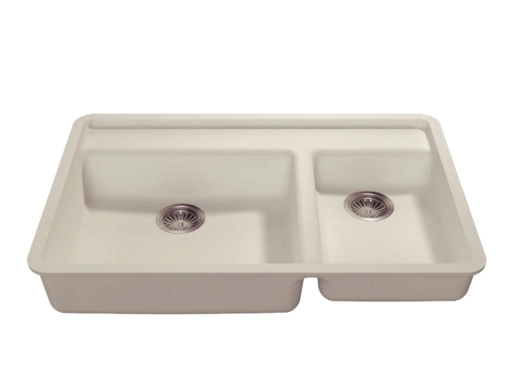 Double bowl kitchen sink, model RLD212, view 1