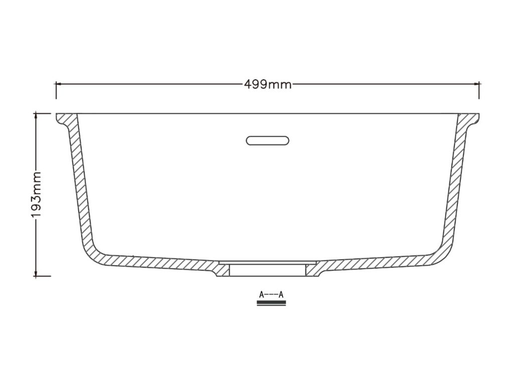 Single bowl kitchen sink, model RLD216, view 2