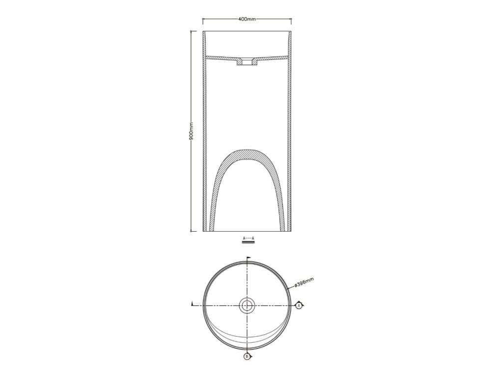 Pedestal basin, model RLZ141, view 2