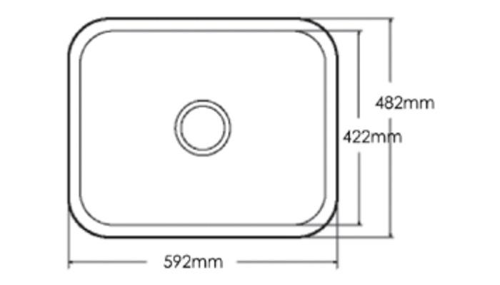 Single kitchen sink, model A1231, view 2