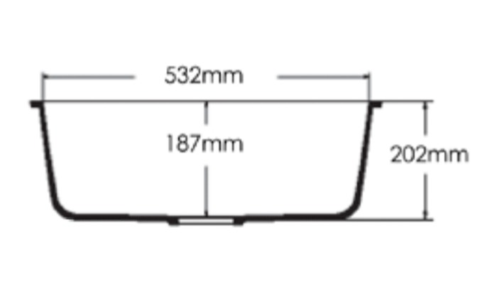 Single kitchen sink, model A1231, view 3