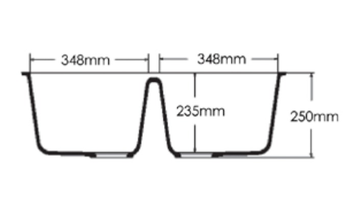 Double kitchen sink, model A2311, view 3