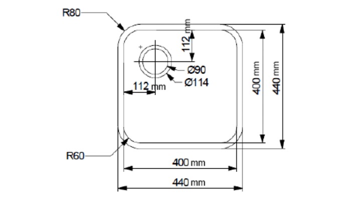 Laboratory sink, model B1160, view 2