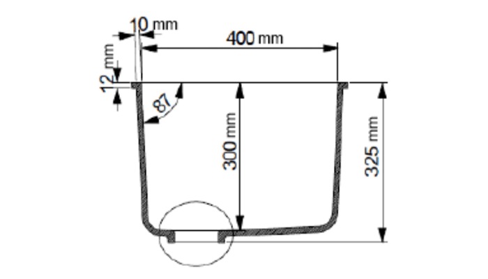 Laboratory sink, model B1160, view 3