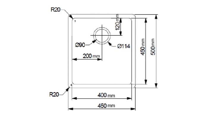 Single kitchen sink, model B1177, view 2