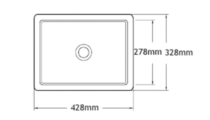Rectangular basin, model B3150, view 2