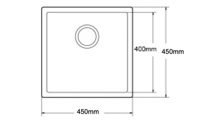 Single kitchen sink, model B3180, view 2