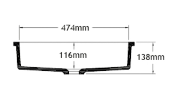 Rectangular basin, model B3190, view 3