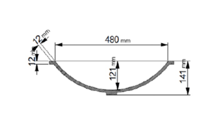 Oval basin, model B3192, view 3