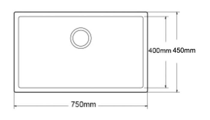 Single kitchen sink, model B3290, view 2