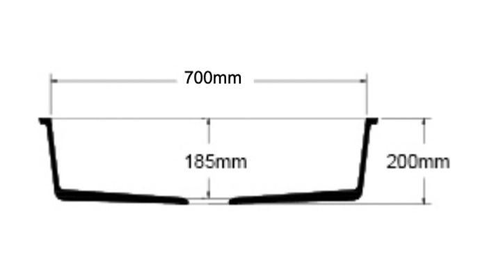 Single kitchen sink, model B3290, view 3