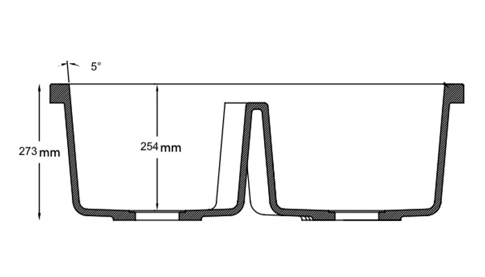 Double kitchen sink, model F2033-D, view 3